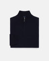 Navy Lambswool Quarter Zip-up Sweater