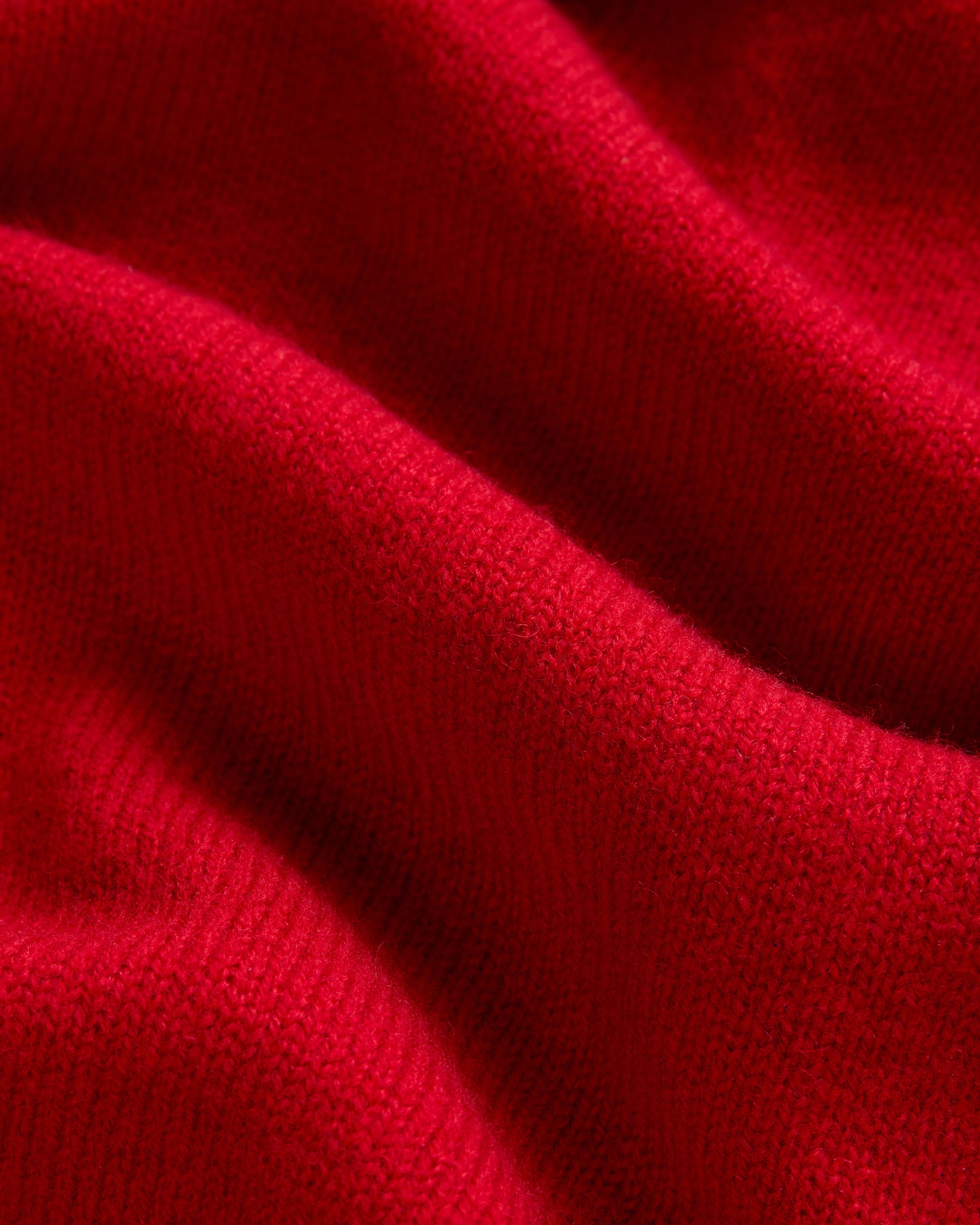 Red Lambswool Quarter Zip-up Sweater