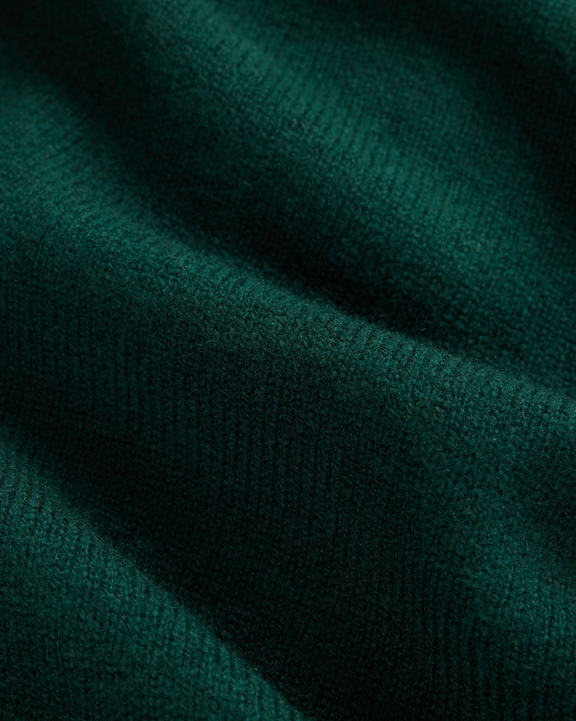 Bottle Green Lambswool Quarter Zip-up Sweater