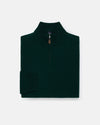 Bottle Green Lambswool Quarter Zip-up Sweater