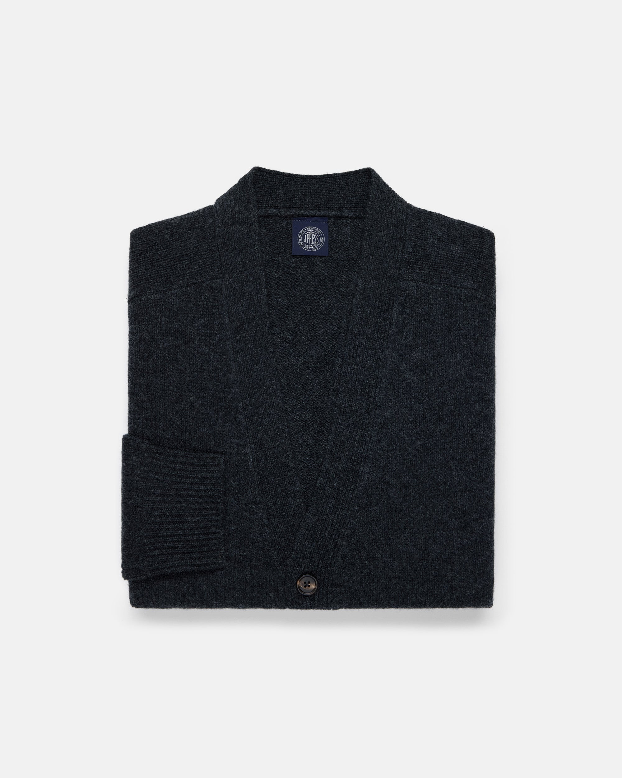 Charcoal Lambswool Cardigan Sweater