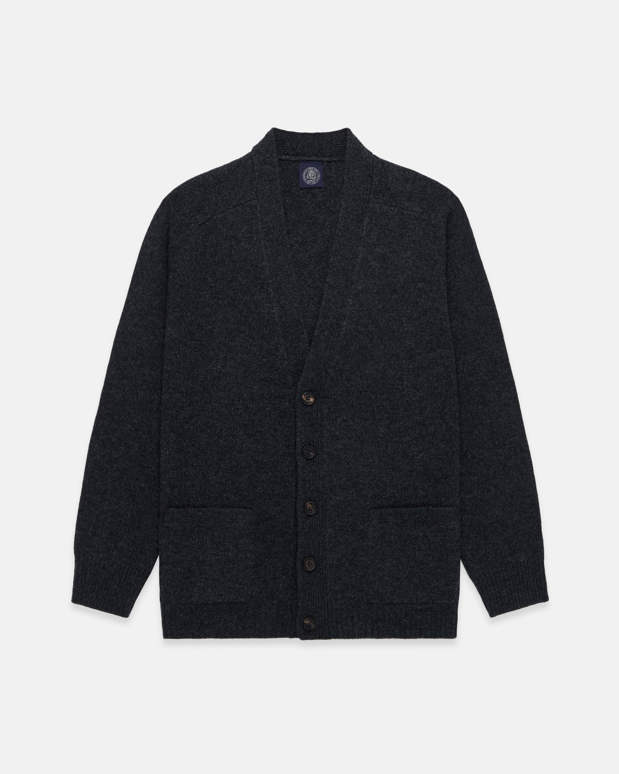 Charcoal Lambswool Cardigan Sweater