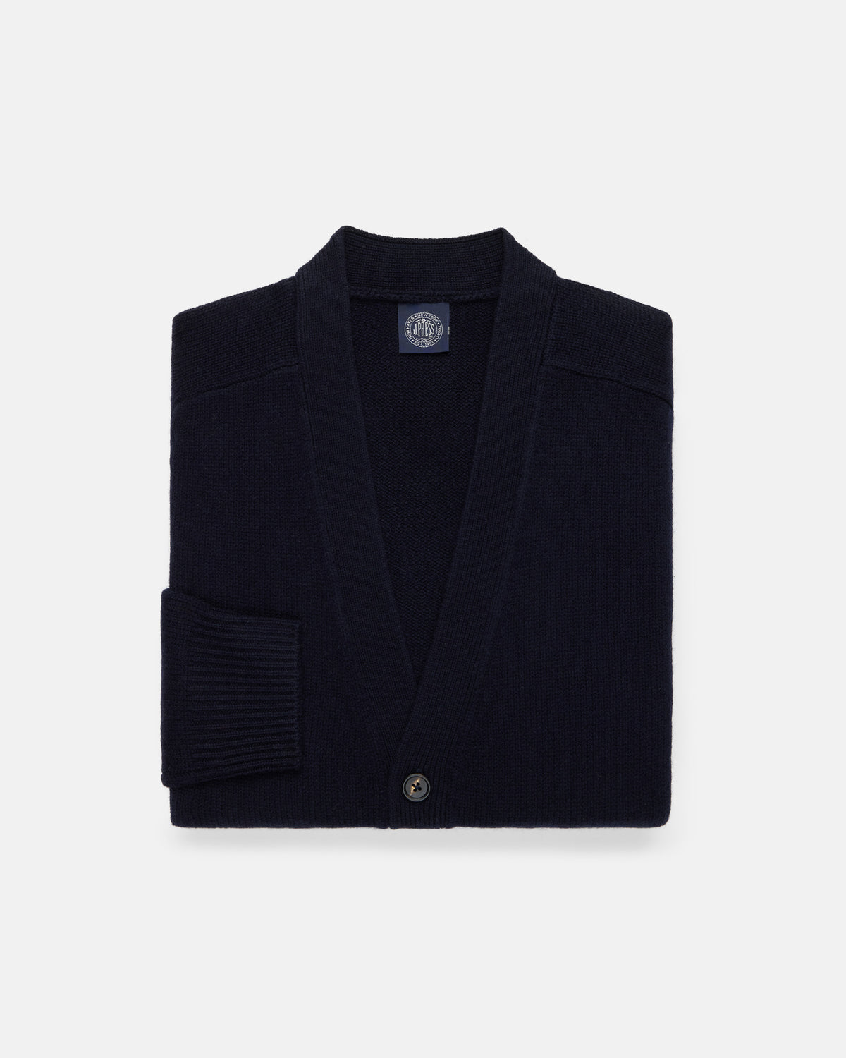 Navy Lambswool Cardigan Sweater