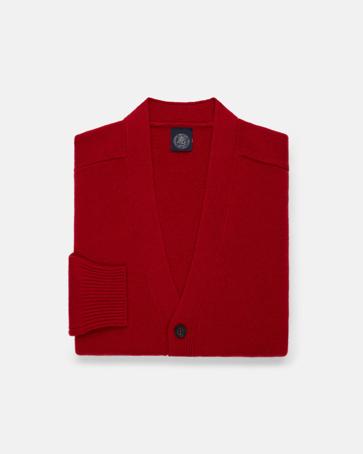 Red Lambswool Cardigan Sweater