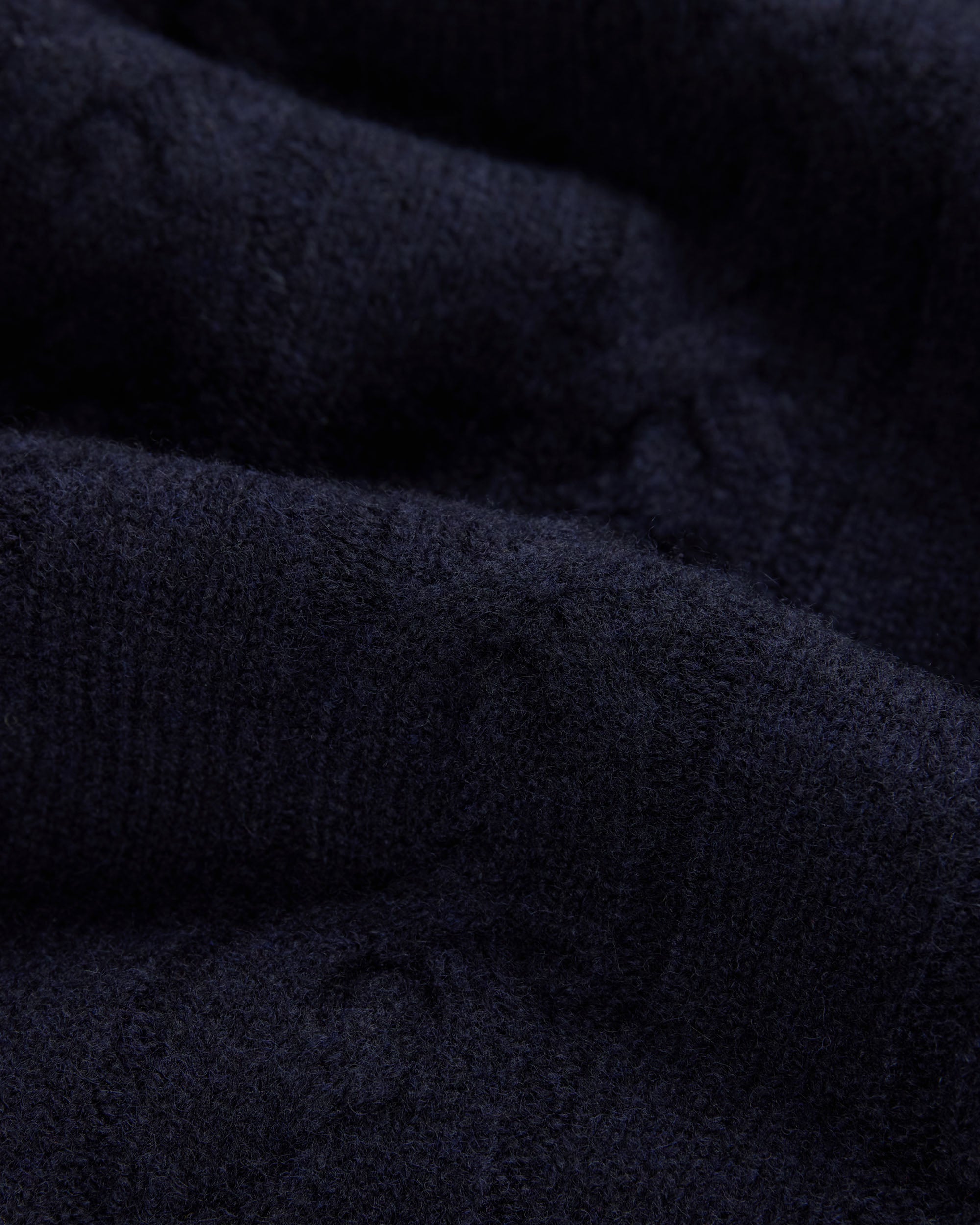 Navy Lambswool Cable Crewneck Sweater