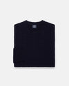 Navy Lambswool Cable Crewneck Sweater