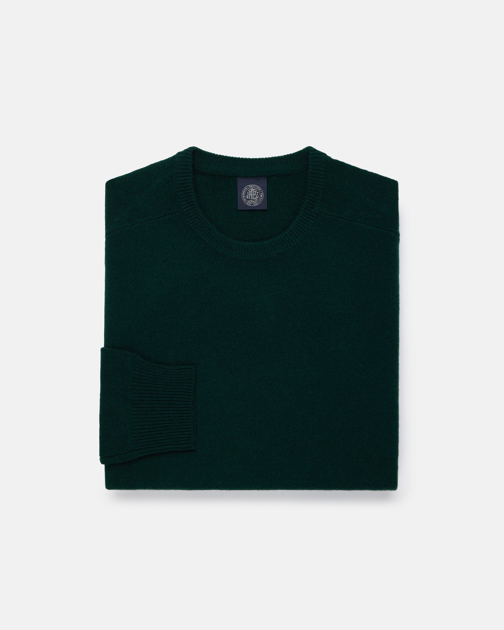 Dark Green Lambswool Crewneck Sweater