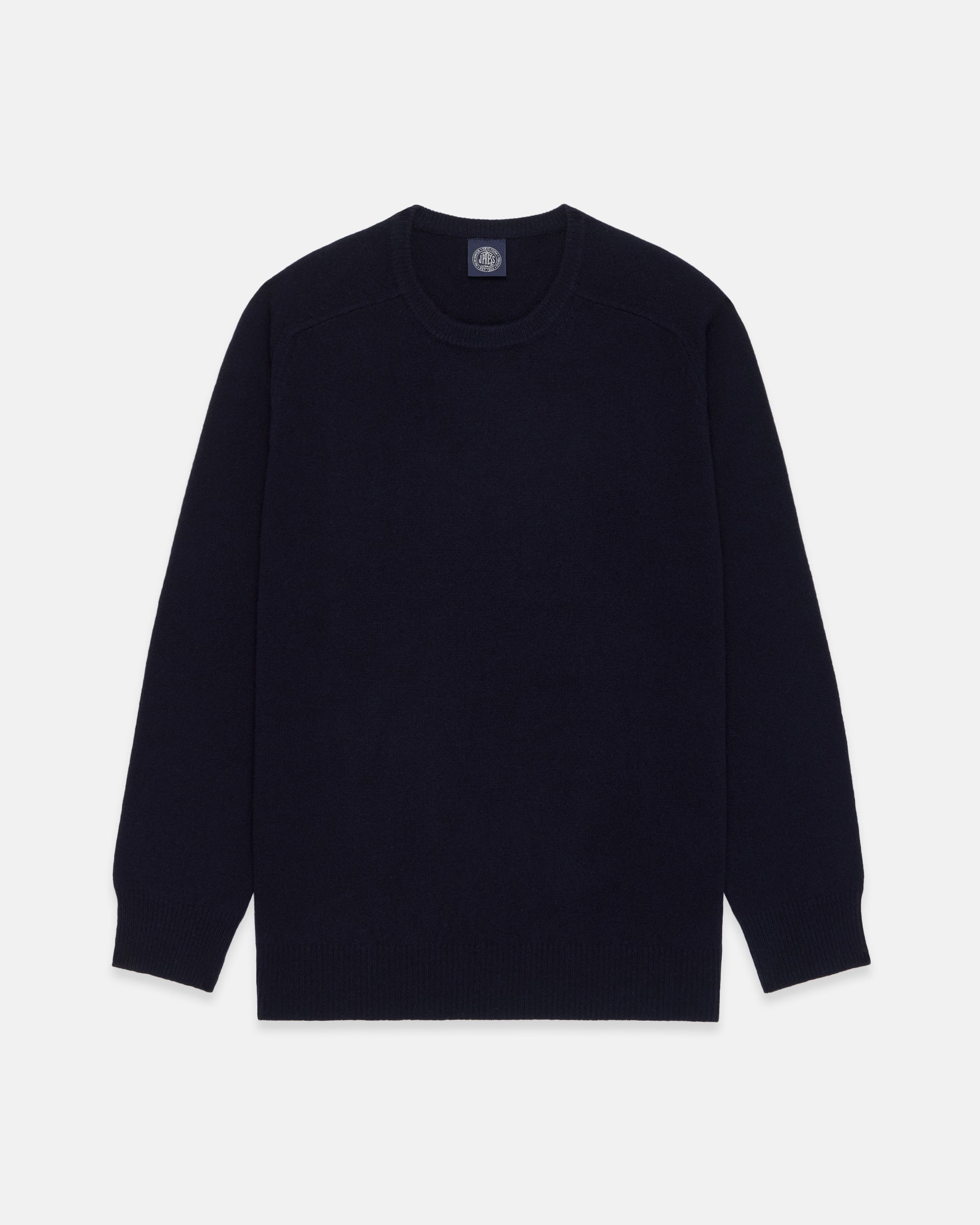 Navy Lambswool Crewneck Sweater