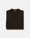 Dark Brown Lambswool V-neck Sweater