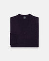Dark Purple Lambswool V-neck Sweater