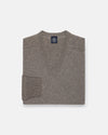 Grey Lambswool V-neck Sweater