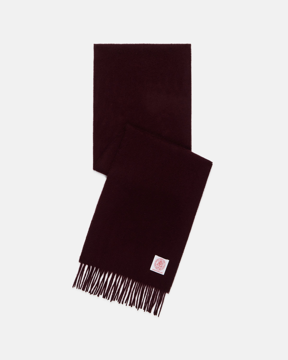 Made-in-England Burgundy Merino Wool Scarf