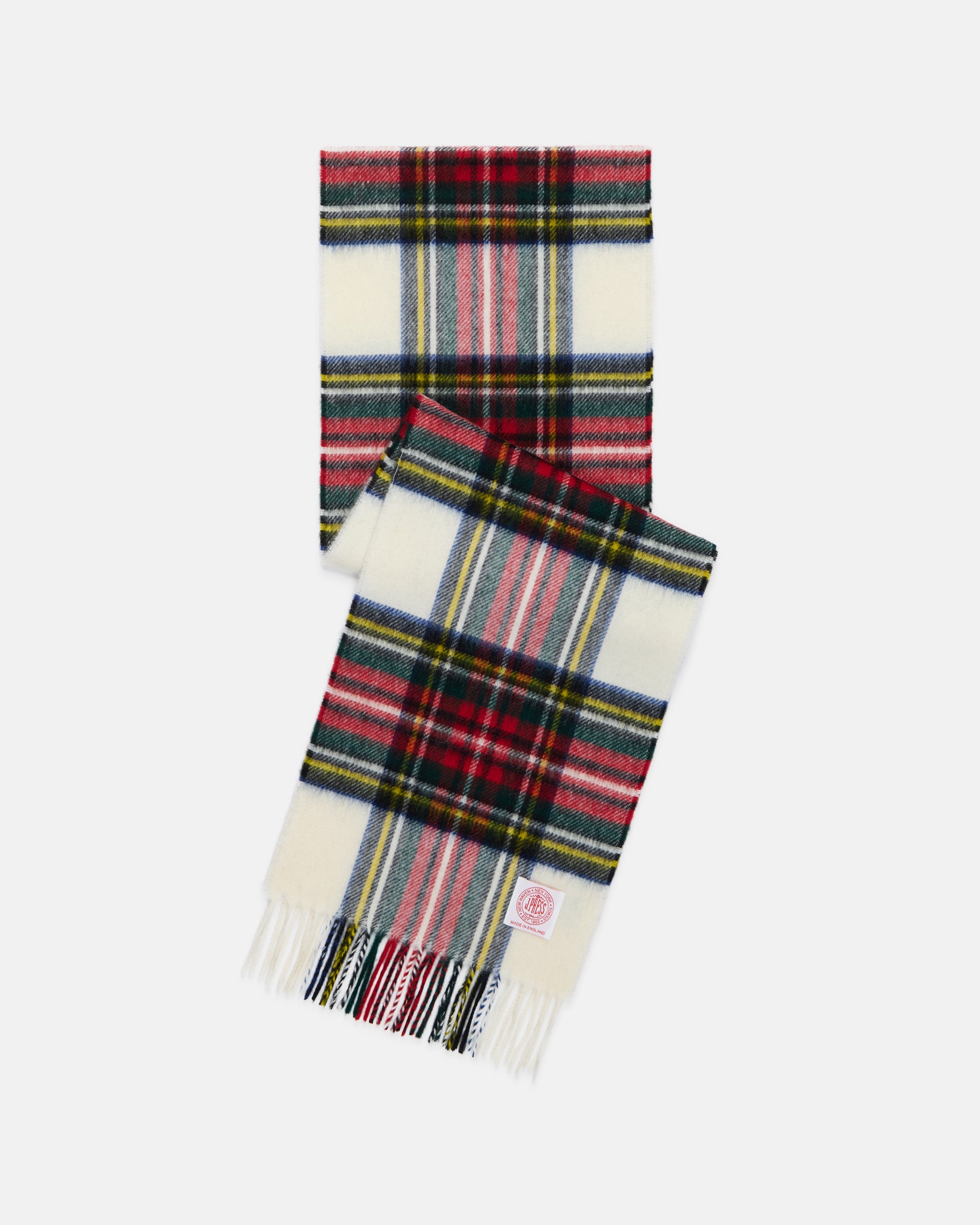 Made-in-England Dress Stewart Tartan Merino Wool Scarf