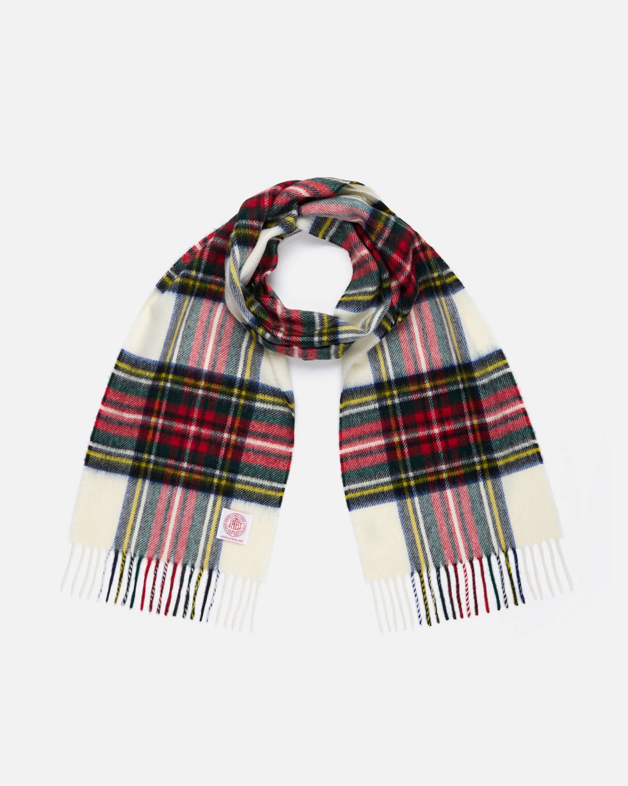 Made-in-England Dress Stewart Tartan Merino Wool Scarf