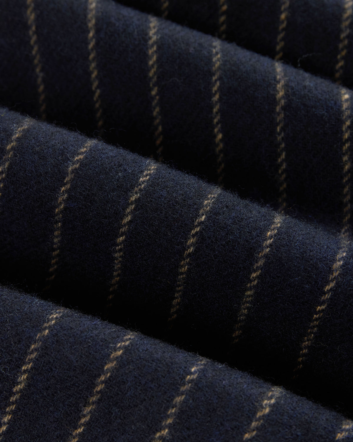 Made-in-England Navy Chalk Stripe Merino Wool Scarf