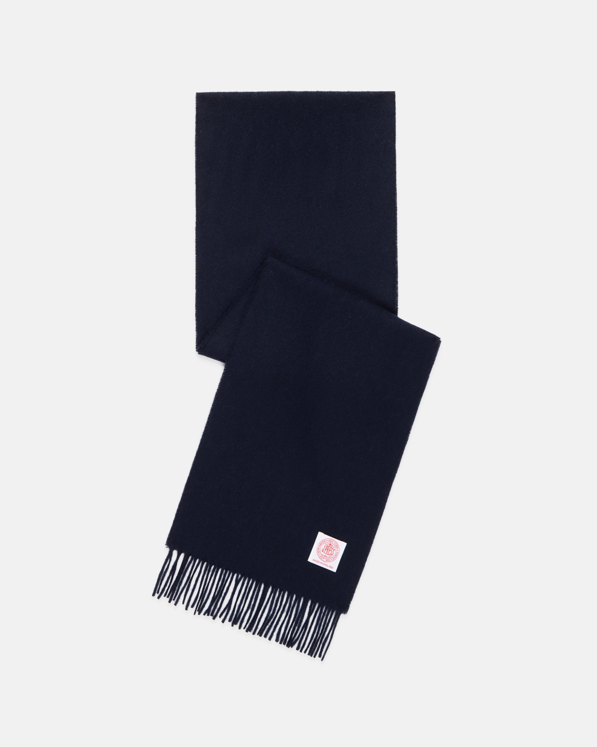 Made-in-England Navy Merino Wool Scarf