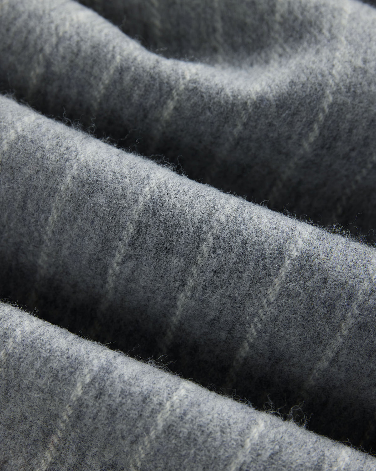 Made-in-England Grey Chalk Stripe Merino Wool Scarf