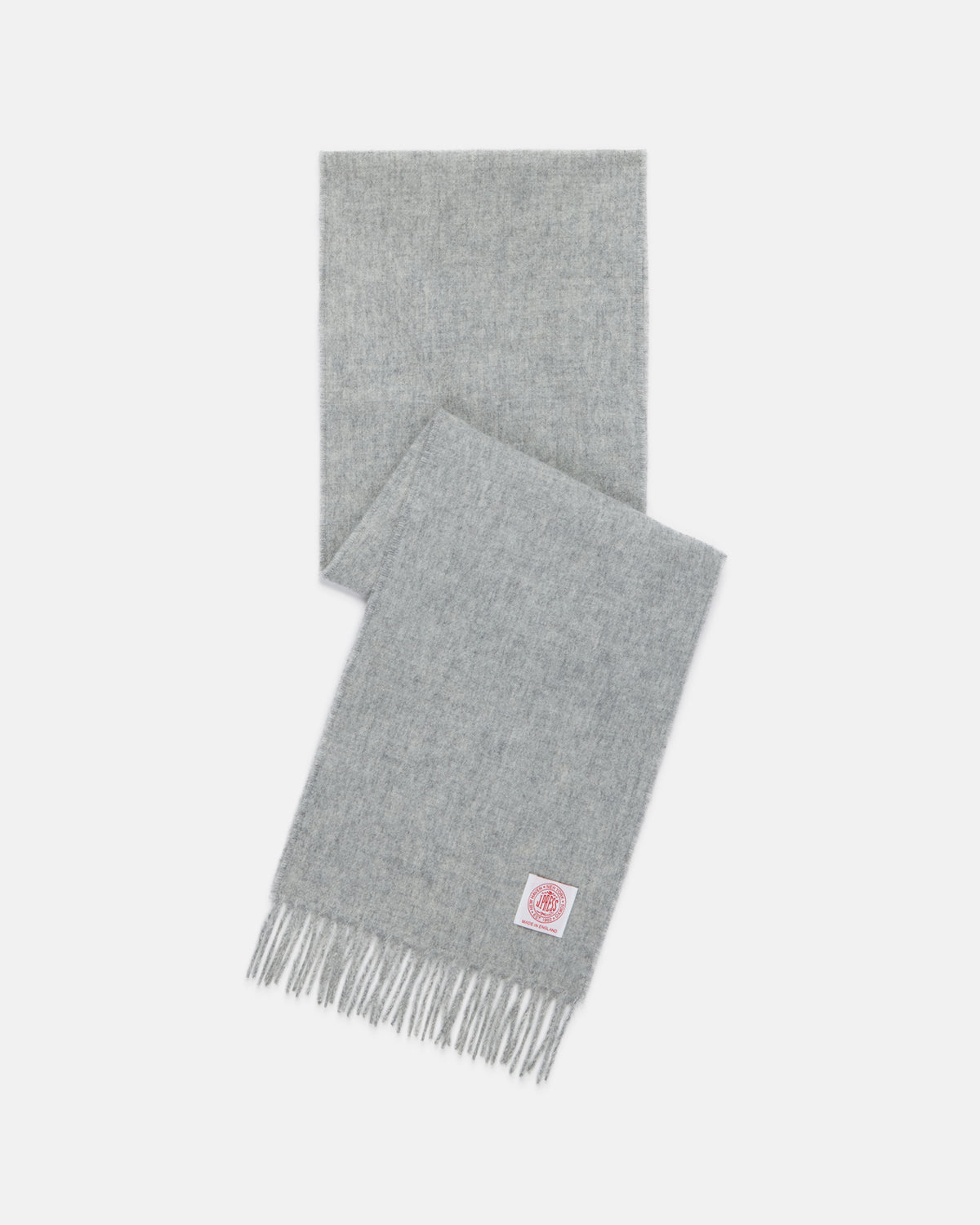 Made-in-England Grey Merino Wool Scarf