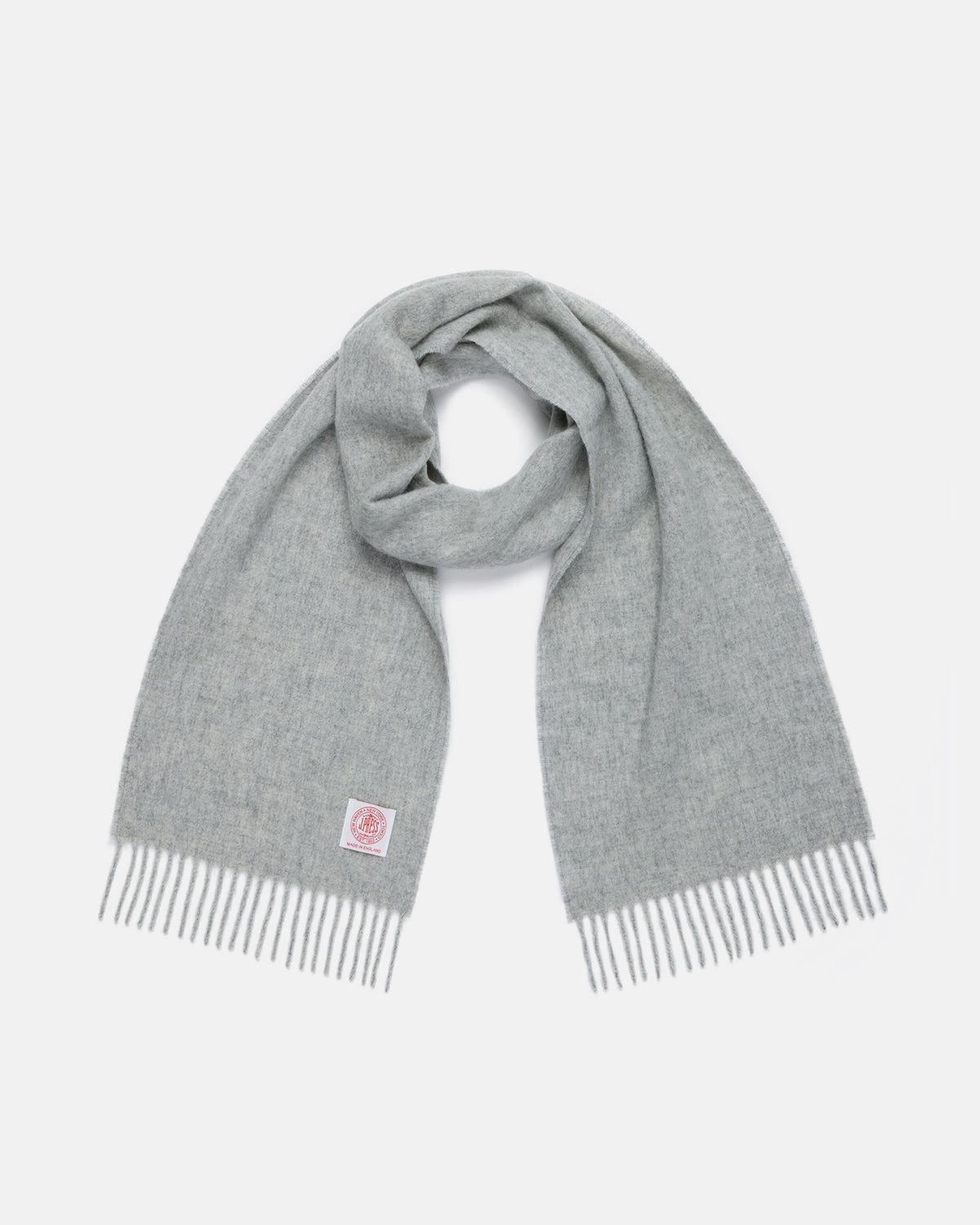 Made-in-England Grey Merino Wool Scarf