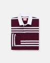 Made-in-USA Burgundy & White Triple Stripe Cotton Rugby