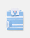 Made-in-USA Light Blue & White Triple Stripe Cotton Rugby