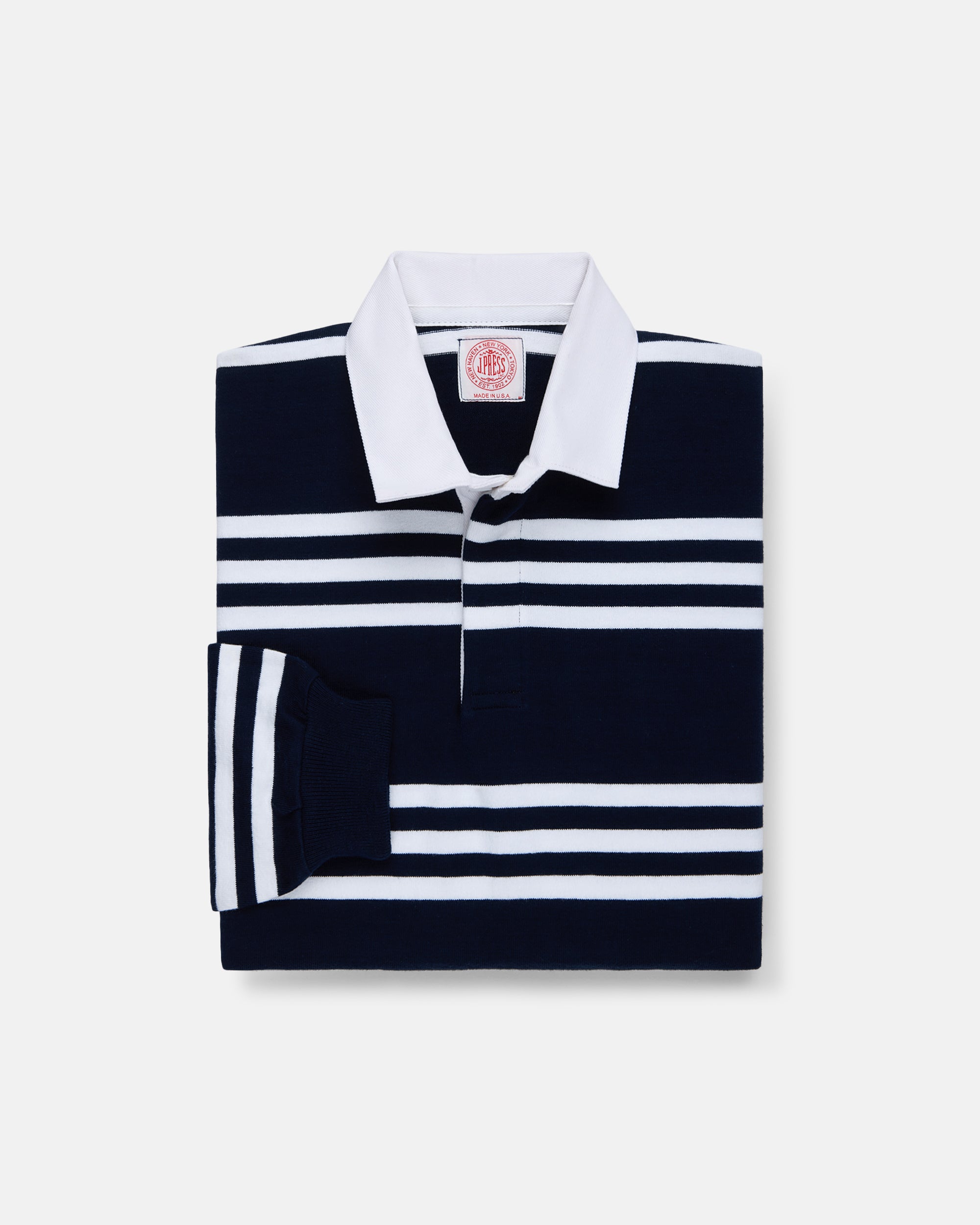 Made-in-USA Navy & White Triple Stripe Cotton Rugby