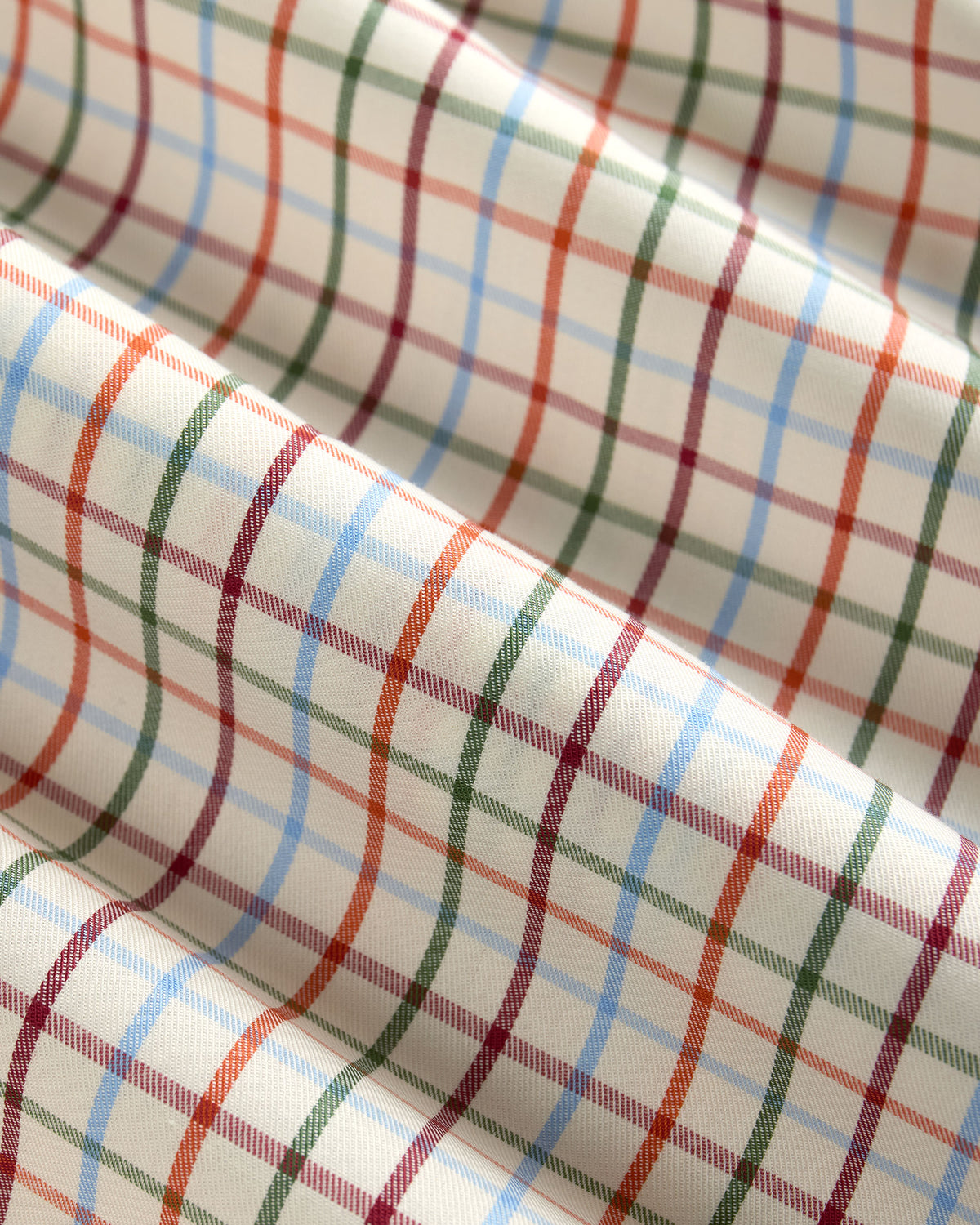 Burgundy, Light Blue, Red & Green Tattersall Cotton Flannel Sport Shirt - Classic Fit