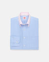 Made-in-USA Mr. Mort Blue with Pink Stripe Contrast Collar Oxford Sport Shirt
