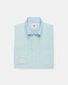 Made-in-USA Mr. Mort Green with Blue Contrast Collar Oxford Sport Shirt