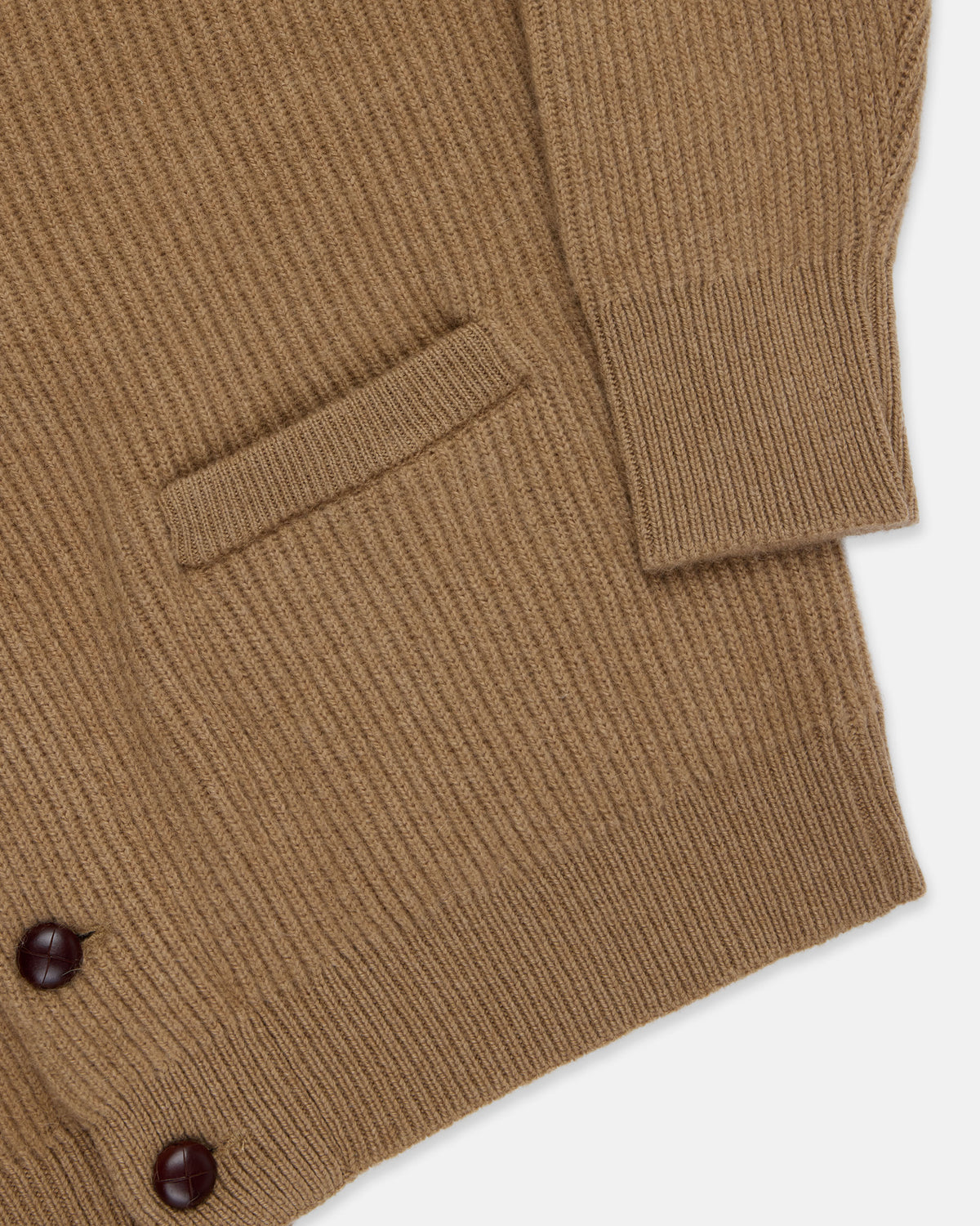 Made-in-Scotland Shawl Collar Camelhair Cardigan