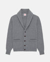 Made-in-Scotland Grey Cashmere Shawl Collar Cardigan