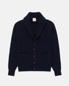 Made-in-Scotland Navy Cashmere Shawl Collar Cardigan
