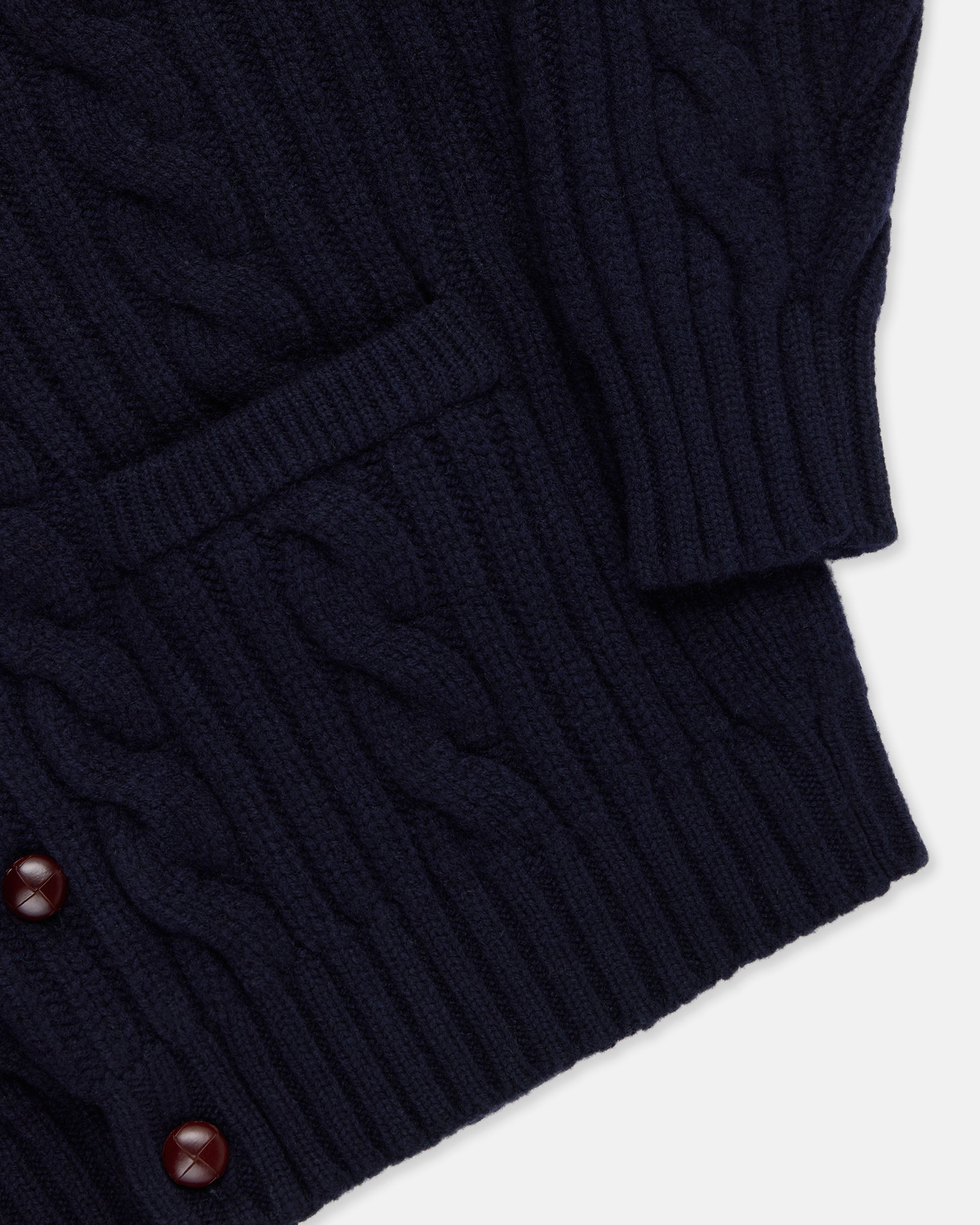 Navy Lambswool Cable Cardigan | Men's Sweaters - J. Press