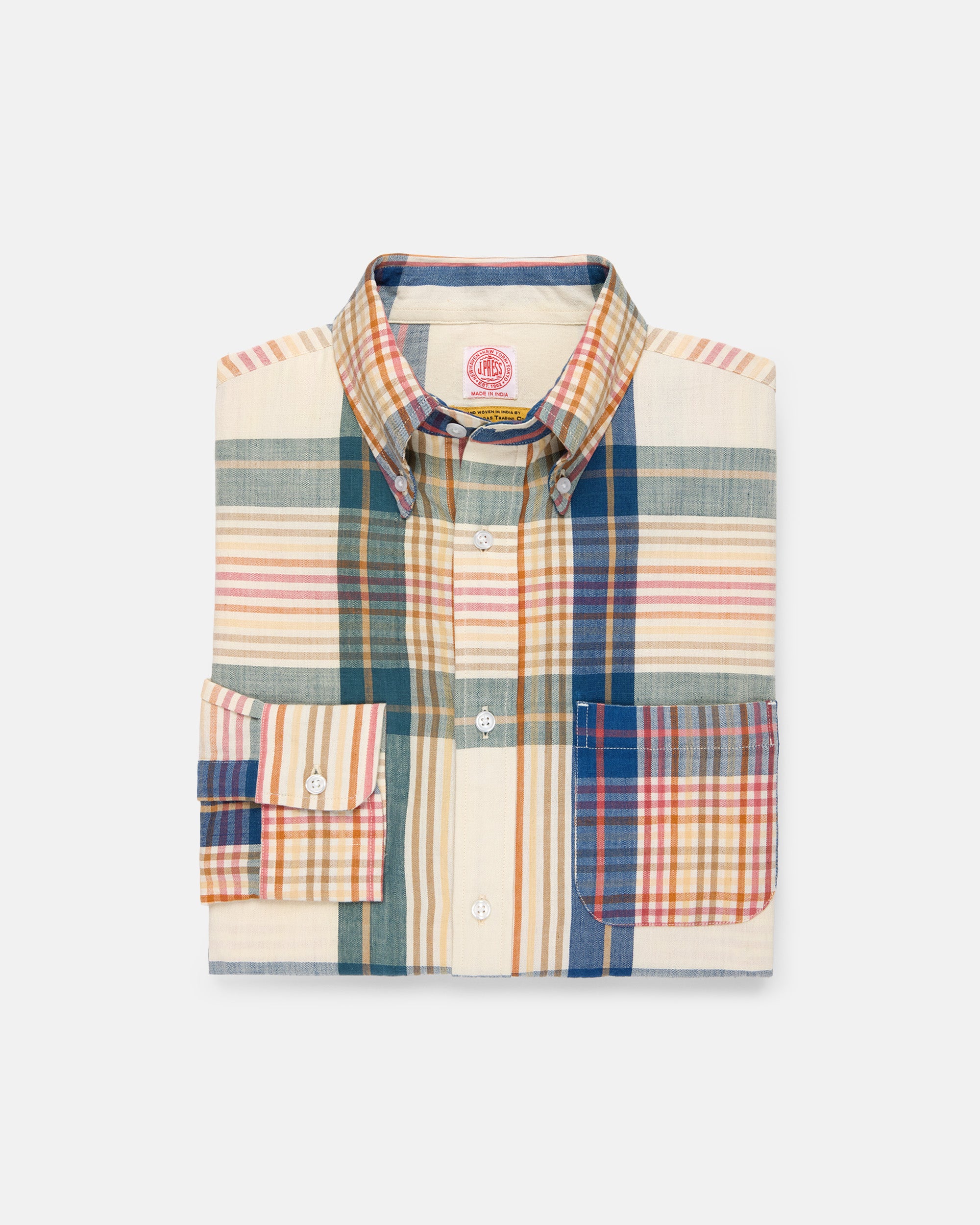 Handloomed Cream Plaid Shirt