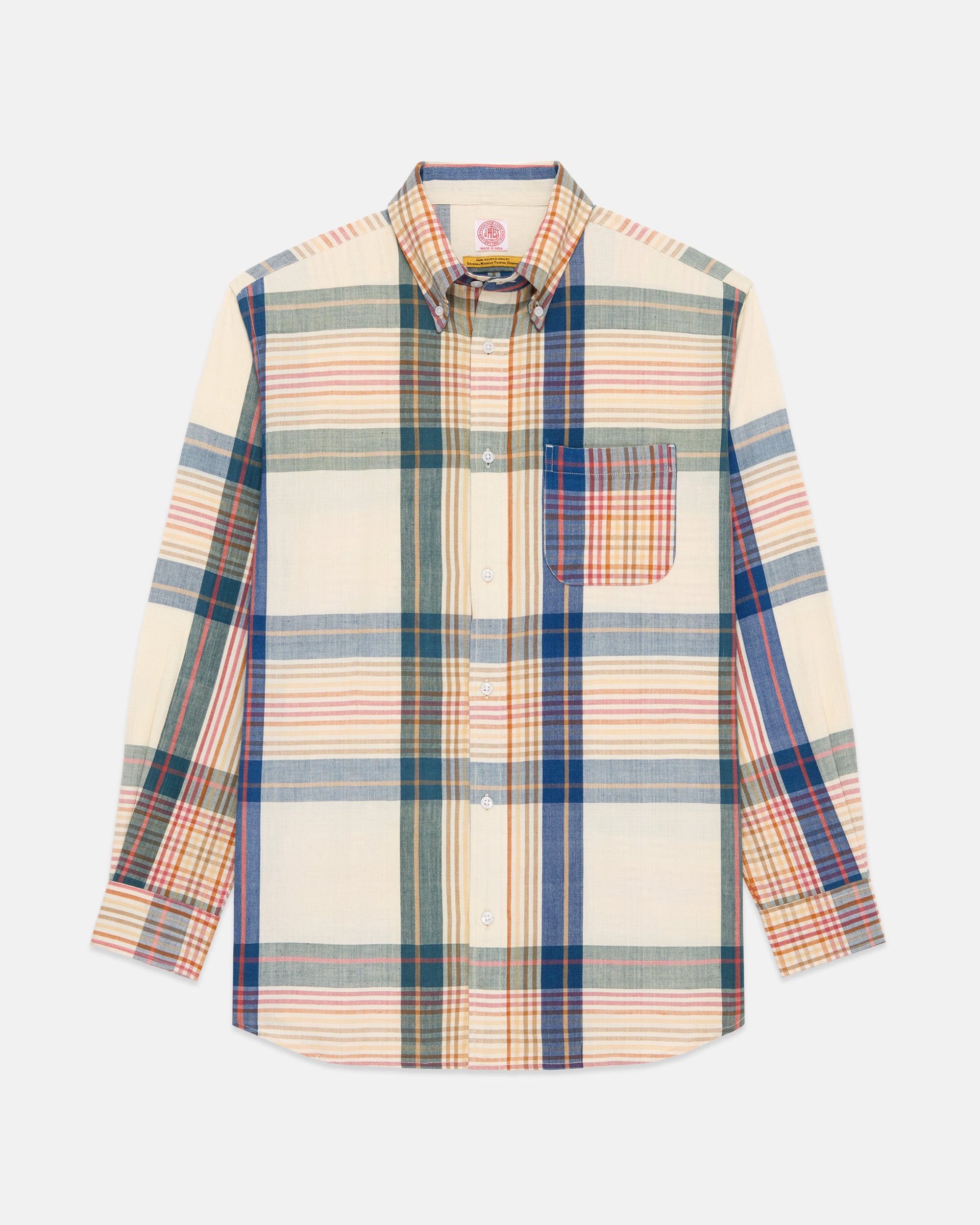 Handloomed Cream Plaid Shirt