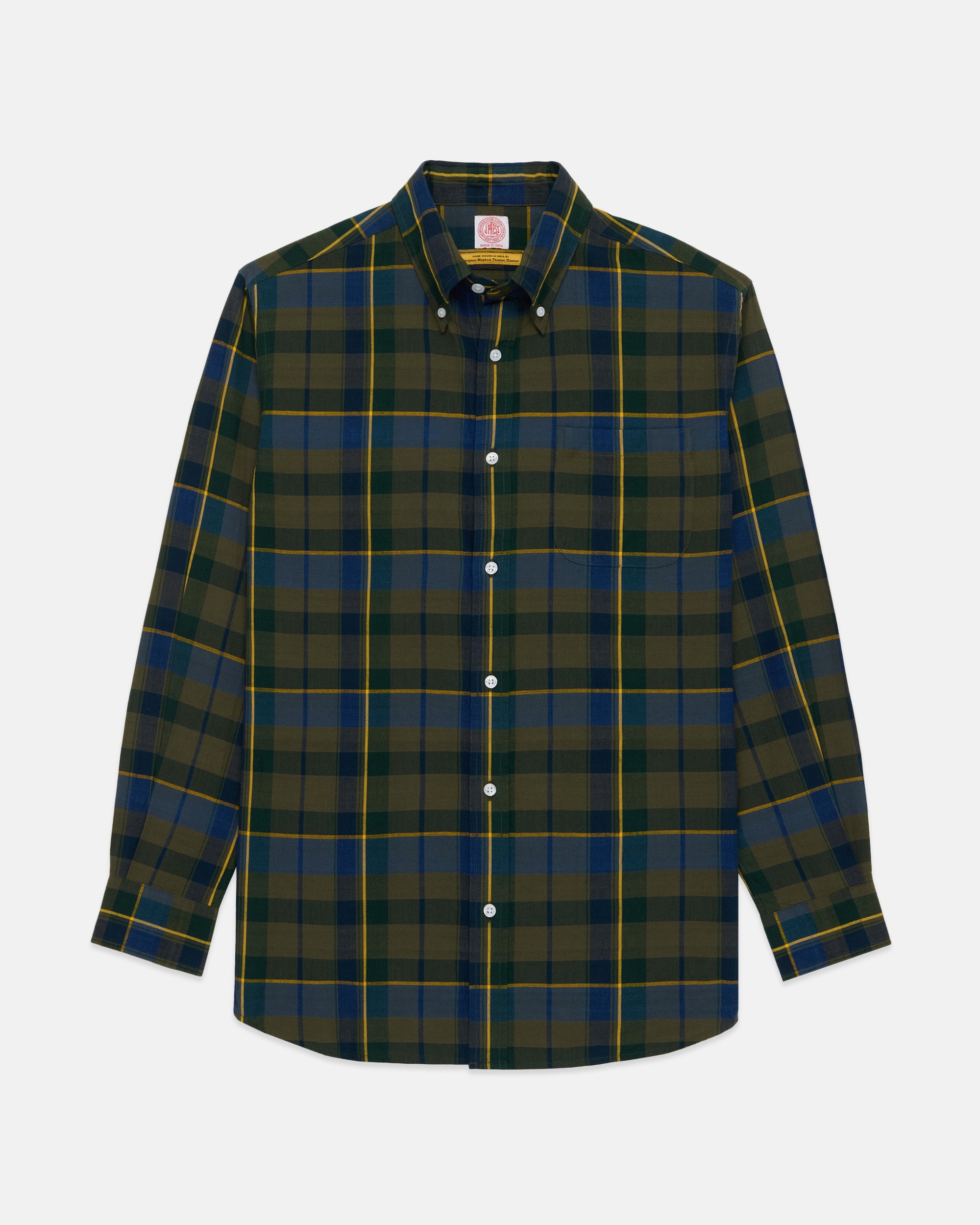 Handloomed Green & Blue Plaid Shirt