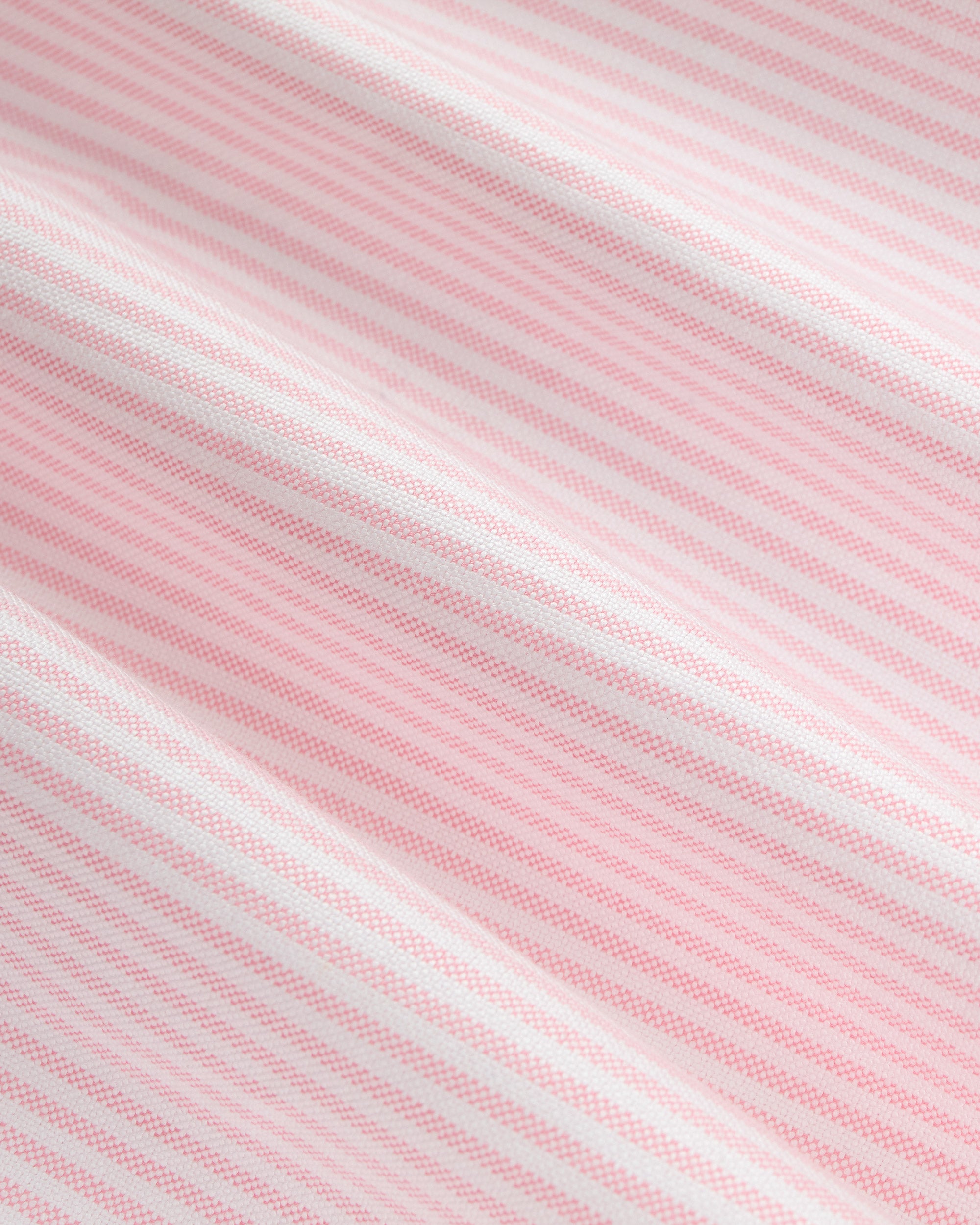 Made-in-USA Pink Stripe Contrast Collar Oxford Cloth Sport Shirt - Regular Fit