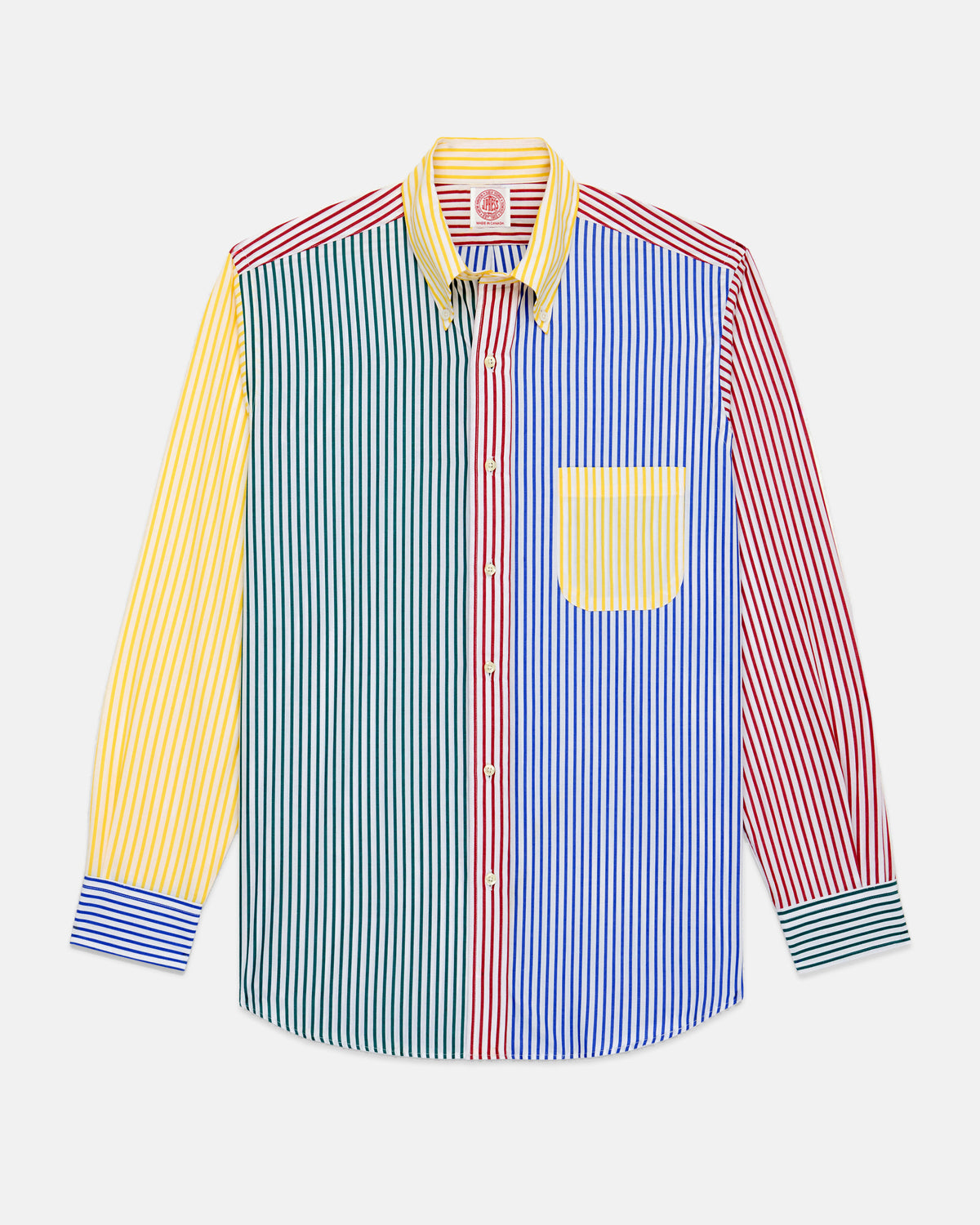 butcher stripe dress shirt Made-in-Canada Dark Red Butcher Stripe Button Down Shirt