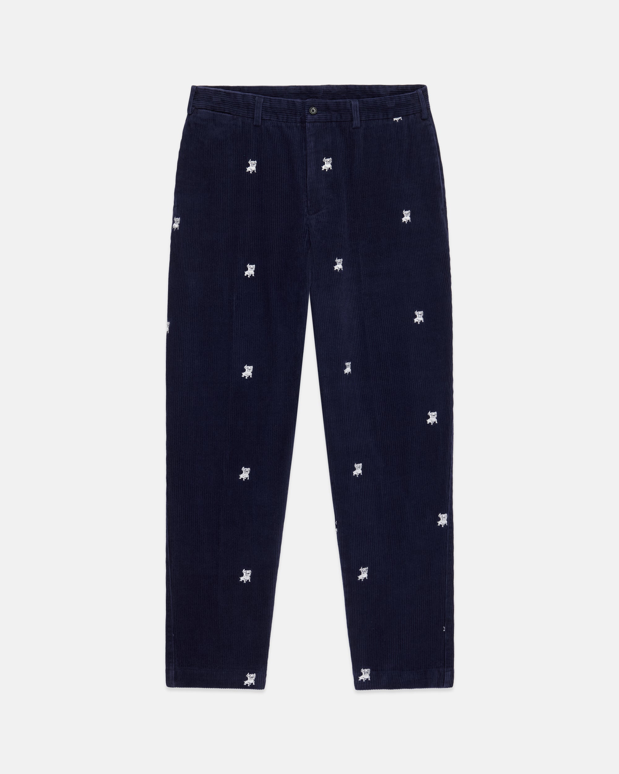 Bulldog Embroidered Corduroy Pant