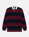 Made-in-USA Navy & Burgundy Guard Stripe Cotton Rugby