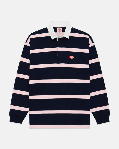 Classic Stripe Rugby Shirt in White & Red| Men's Rugby Shirts