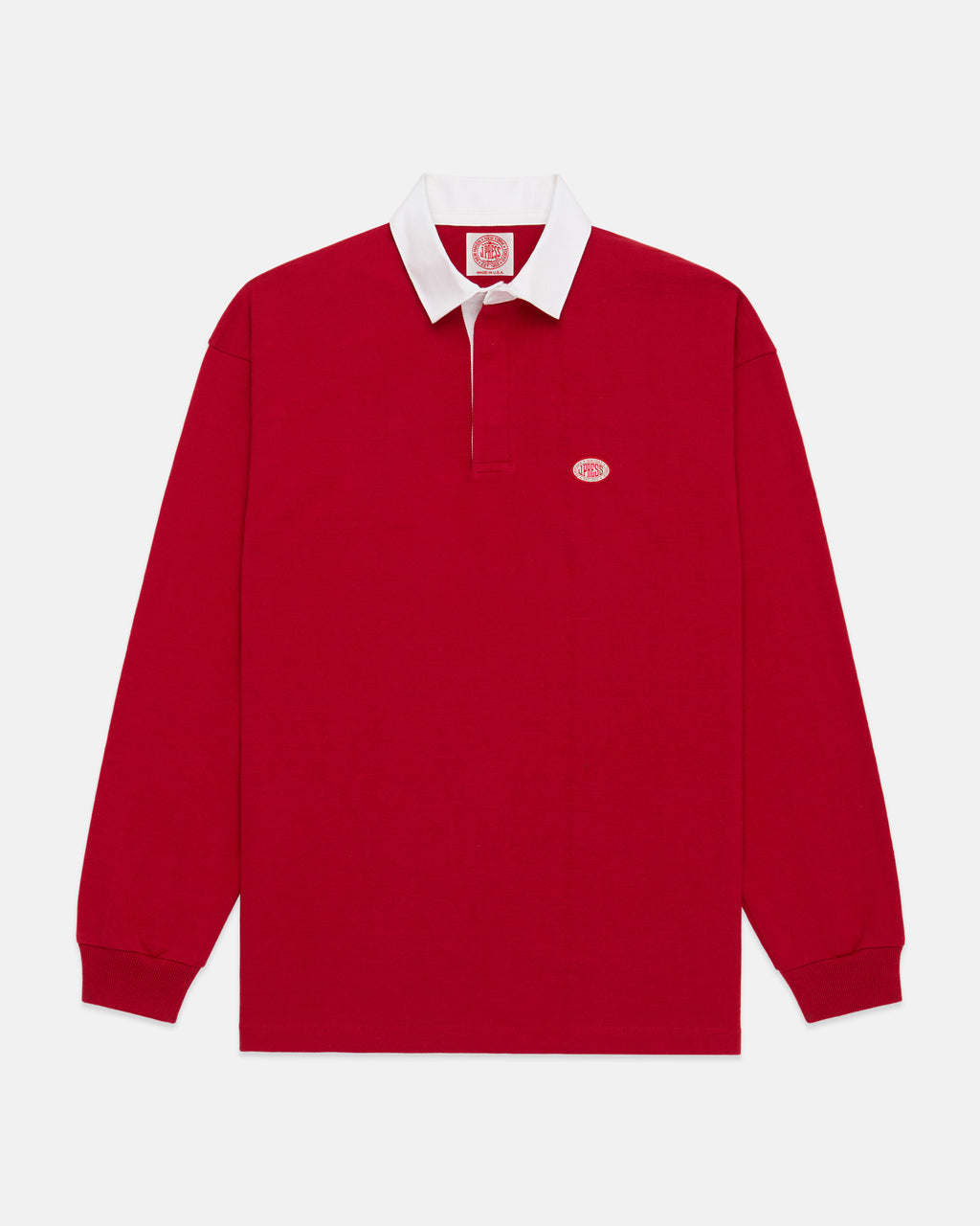 J. Press Seal Solid Rugby Shirt in Red | Men's Rugby Shirts - J. Press