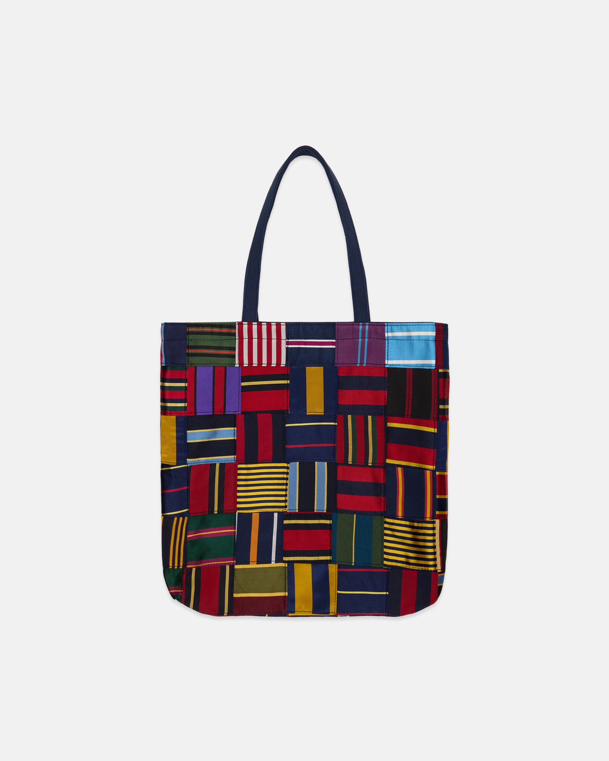 Made-in-USA Patchwork Silk Repp Tote Bag