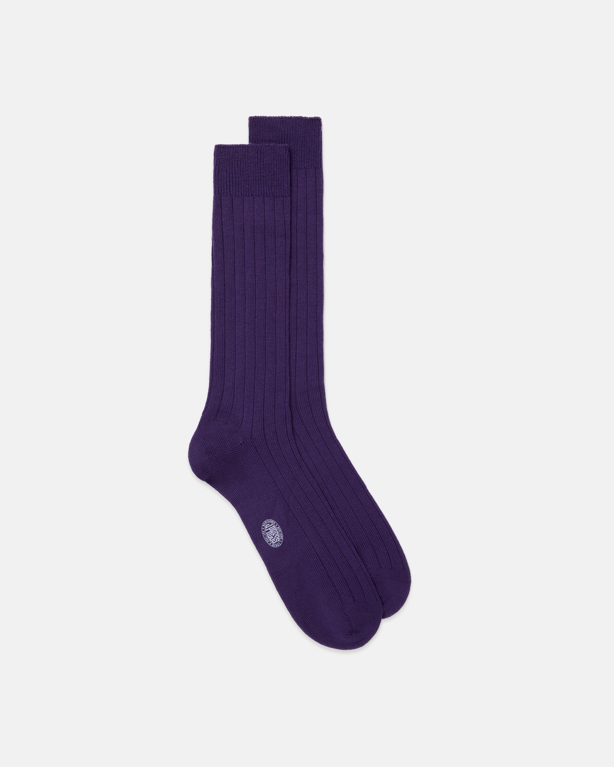 Made-in-Italy Purple Wool Mid-Calf Socks