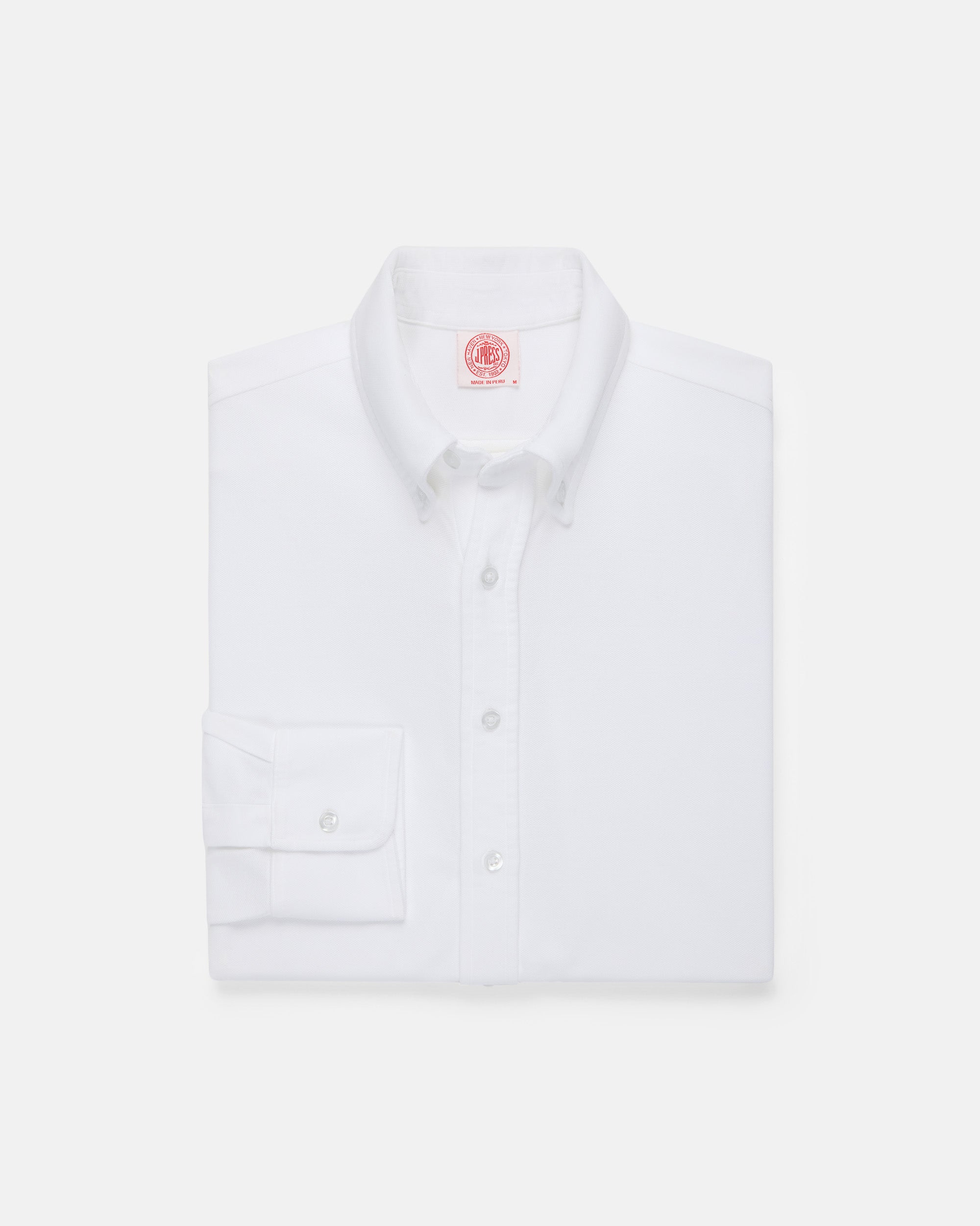 White Pique Button Down Shirt