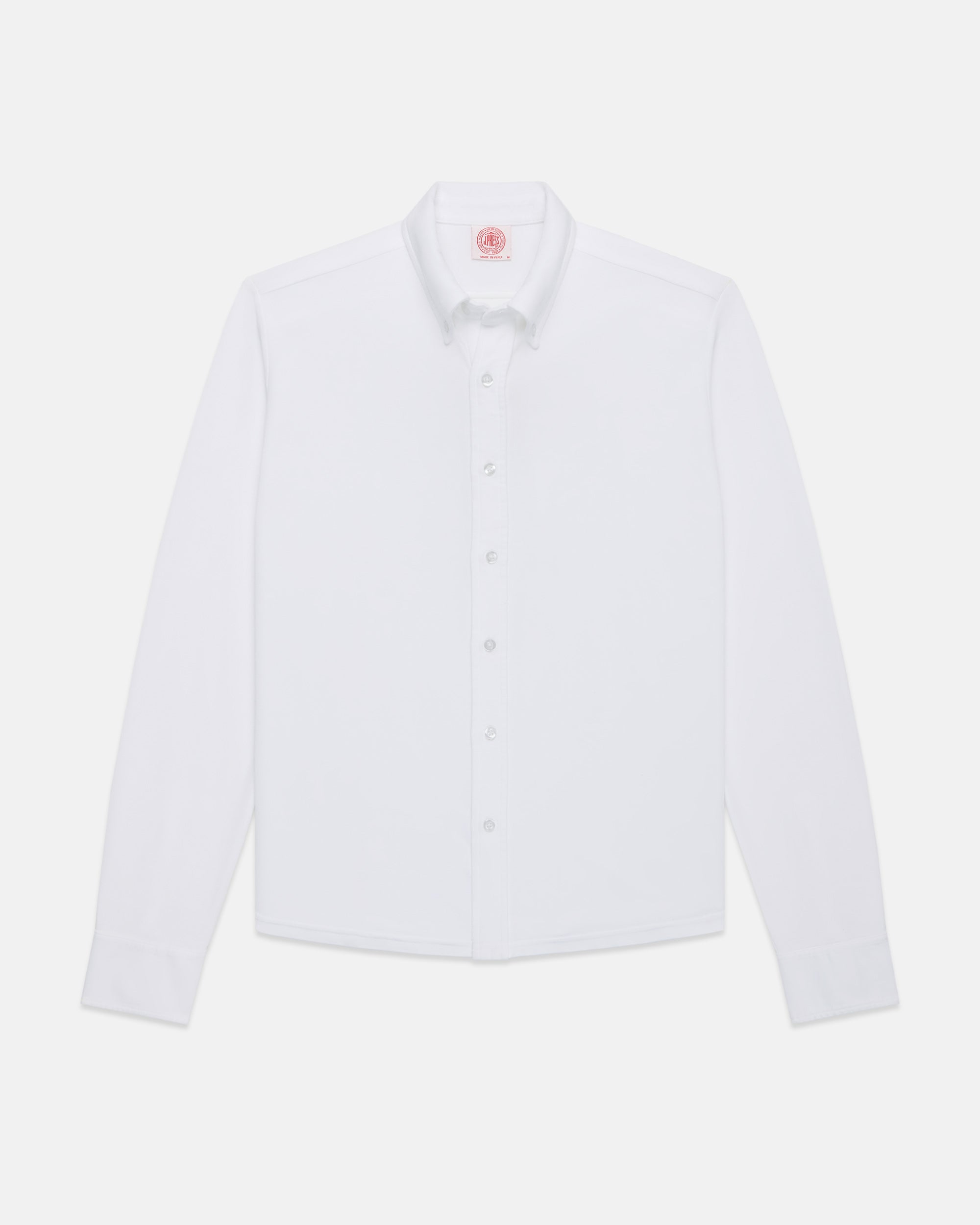 White Pique Button Down Shirt