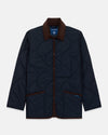 Made-in-England Lavenham Navy & Brown Denham Quilted Jacket