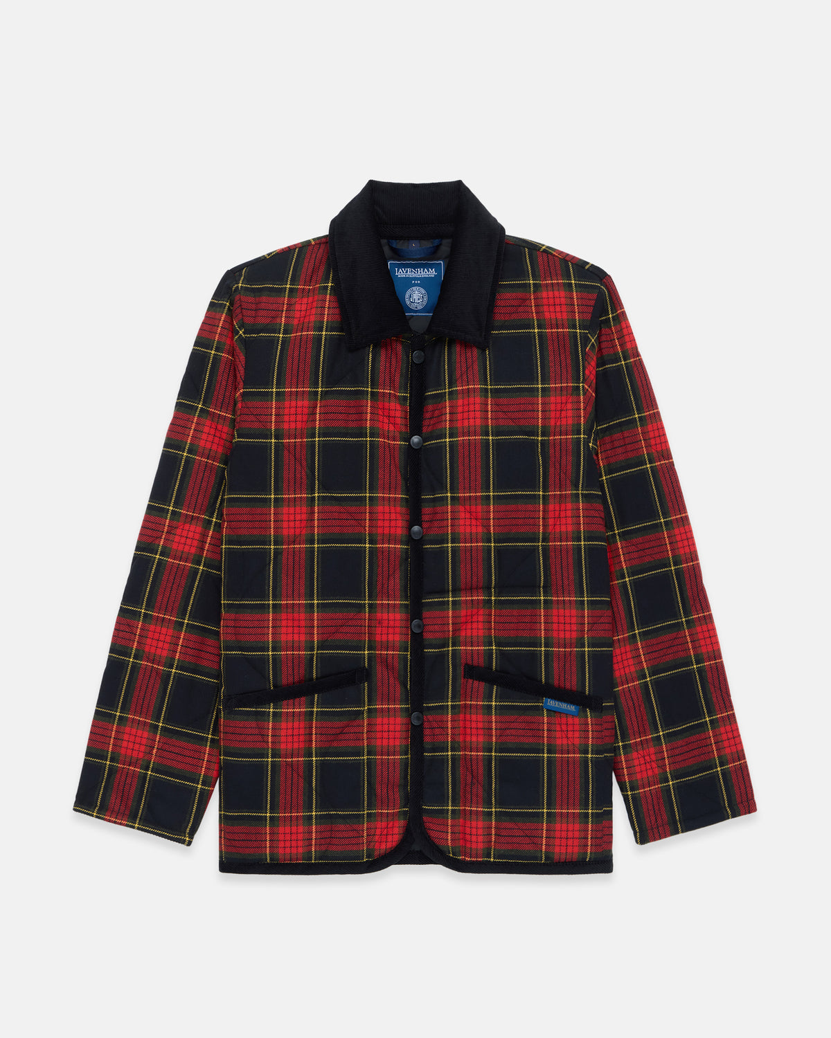 Made-in-England Women’s Lavenham Black Stewart Tartan Raydon Quilted Jacket