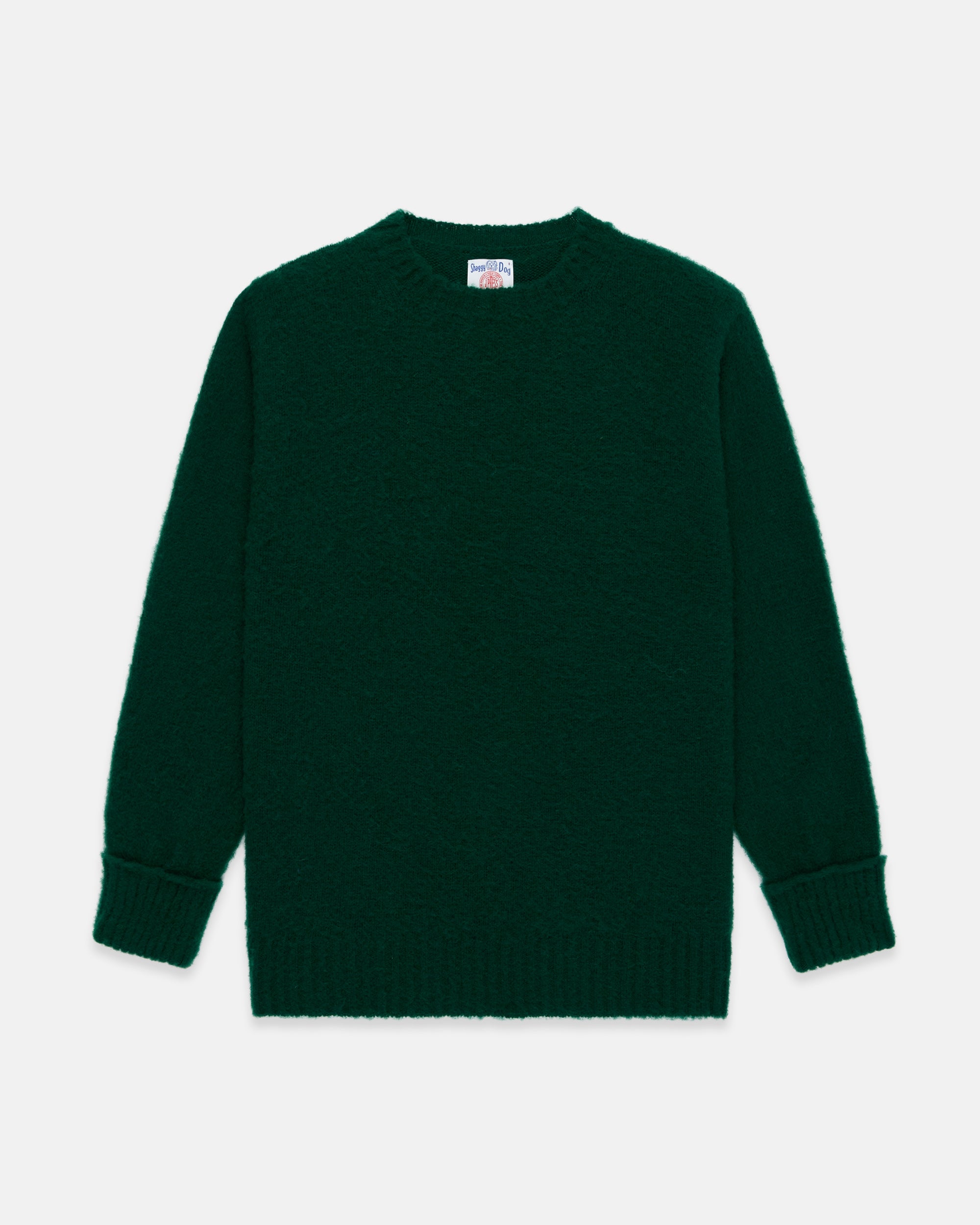 Made-in-Scotland Tartan Green Shaggy Dog Sweater - Classic Fit