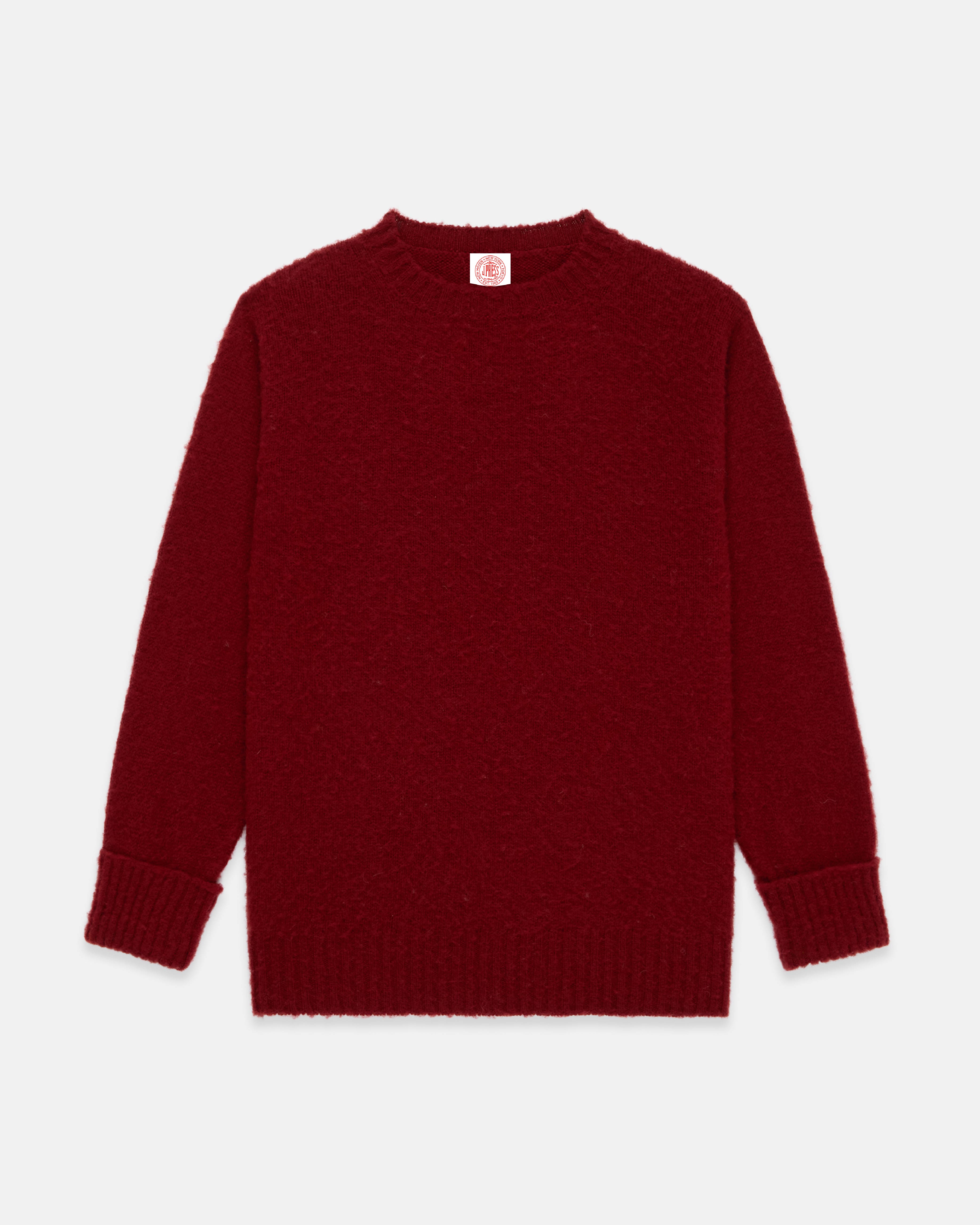 Made-in-Scotland Scarlet Red Shaggy Dog Sweater - Classic Fit
